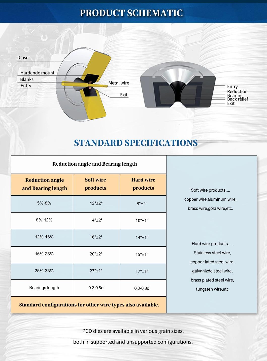 PCD Diamond Wire Drawing Dies for Drawing Steel Wire, Alloy Wire