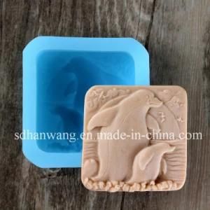 R1704 2016 New Cute Penguin Shape Handmade Natural Silicone Molds Soap Molds