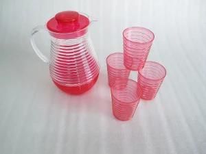 Old Mould Used Mould Plastic Tea Set -Red /Mould