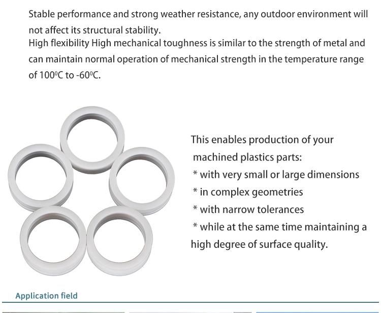 Wholesale Manufacturer CNC Machining PTFE Plastic Ring White Part