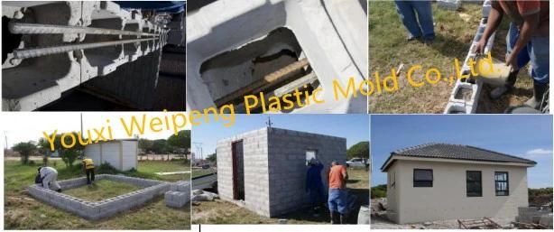 Plastic Concrete Interlocking Hollow Blocks Molds for Decorate Wall