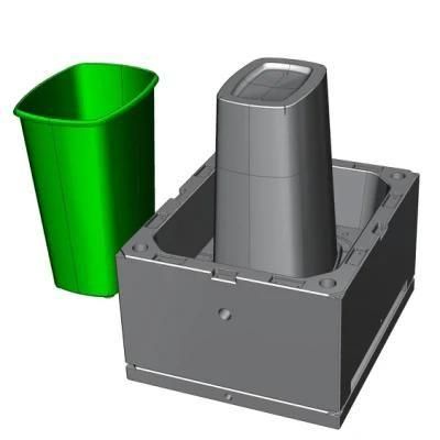 Plastic Injection Office Outdoor Dustbin Rubbish Trash Can Garbage Box Template Mould
