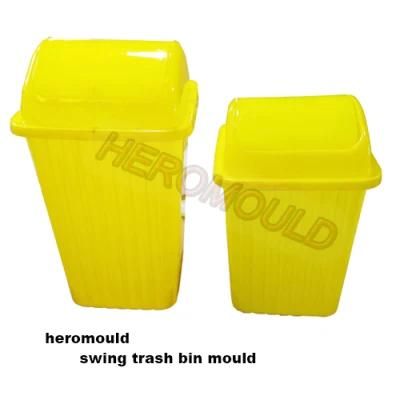 Plastic Injection Molds Plastic Swing Lid Trash Bin Mould Plastic Swing Dustbin Mould ...