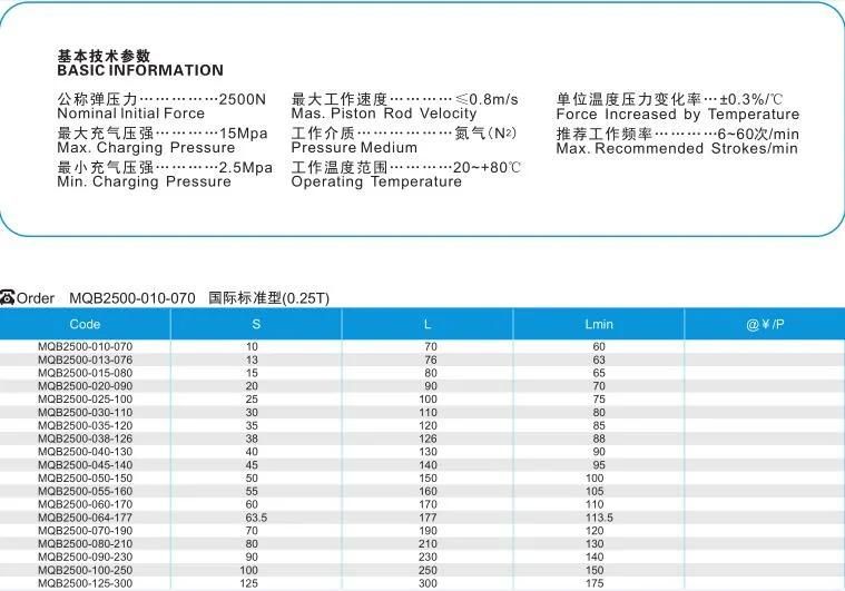 Mqb2500 Nitrogen Springs Plastic Mold Parts