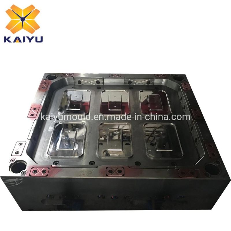 6 Cavity Square Food Container Cover Mould Thin Wall Cap Mold