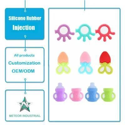 China Factory Customized Natural Non-Toxic Baby Teether Silicone Rubber Injection Molding