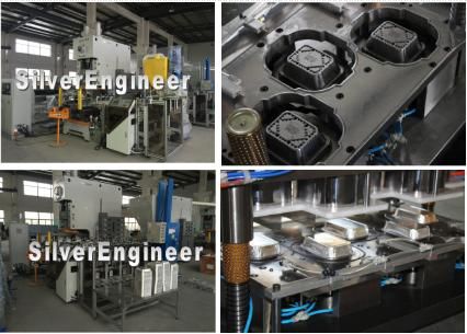Ce ISO Certification Aluminum Foil Container Mould 2compartment for Daily Use