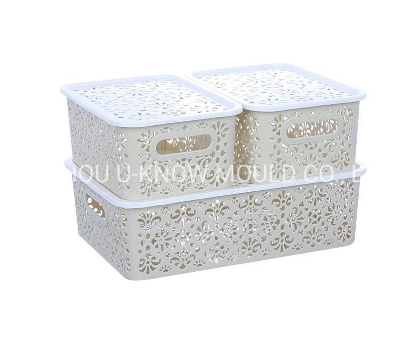 China Basket Mould Manufacturer Plastic Storage Basket Injection Mold with Cover