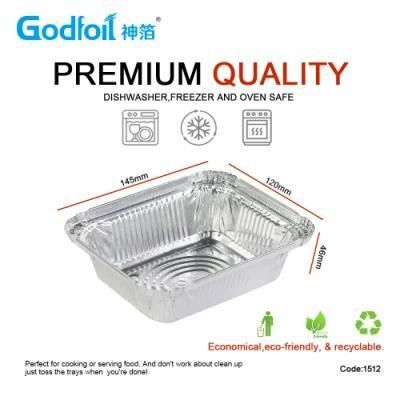 Recyclable Environmental Airline Aluminum Foil Food Containers with Lid
