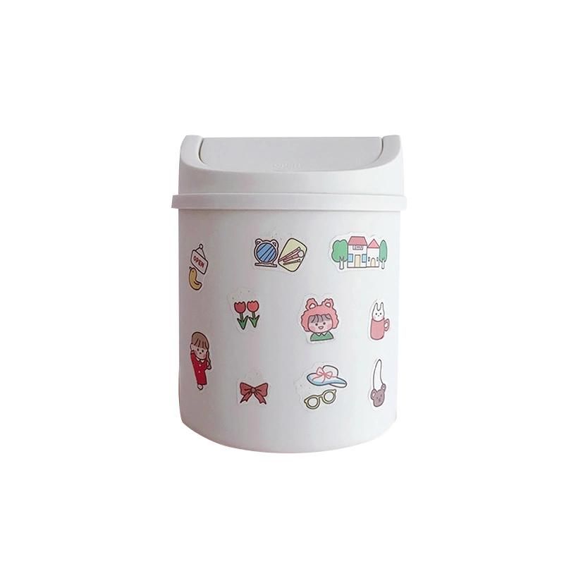 Plastic Mini Press Waste Bin with Lid Plastic Office Desk Garbage Can Mold