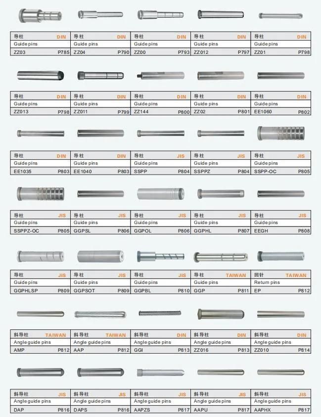 China Manufacturer Customized Plastic Injection Mold Parts DIN Standard Suj2 Guide Pins Zz04