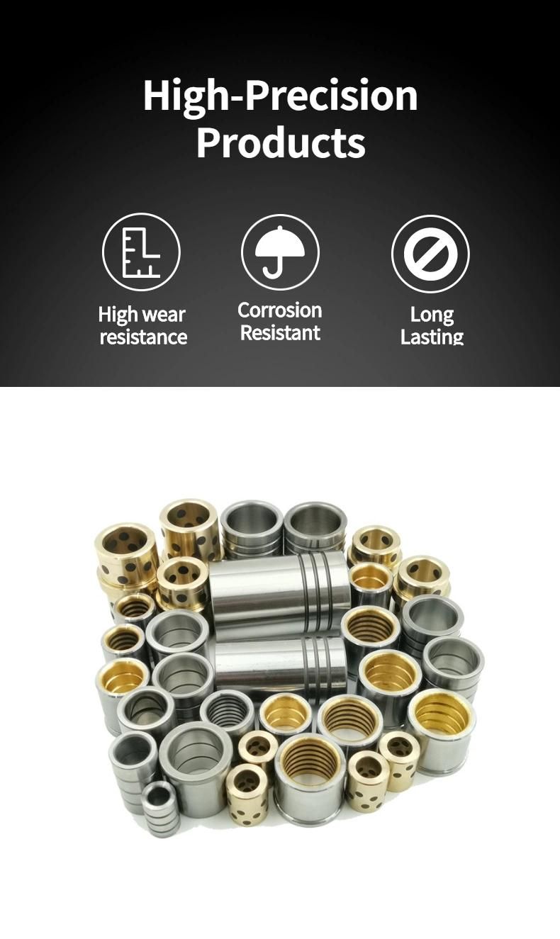Collar Bronze with Solid Lubricant Straight Set of Unloading Plate Inlaid Graphite Guide Sleeve Bushing