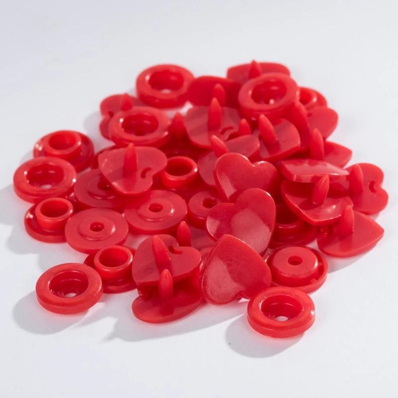12mm T5 Heart Resin Colorful Fasteners Press Stud Socket Button