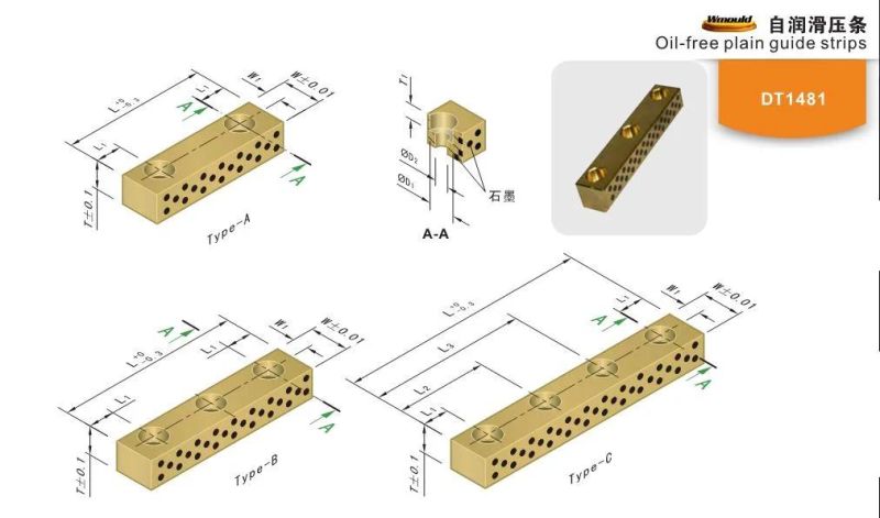 Dt1481 Plastic Injection Mold Parts Oil-Free Plain Guide Strips