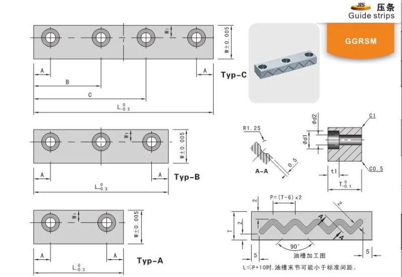 Ggrsm Plastic Molds Components Guide Strips JIS Standard