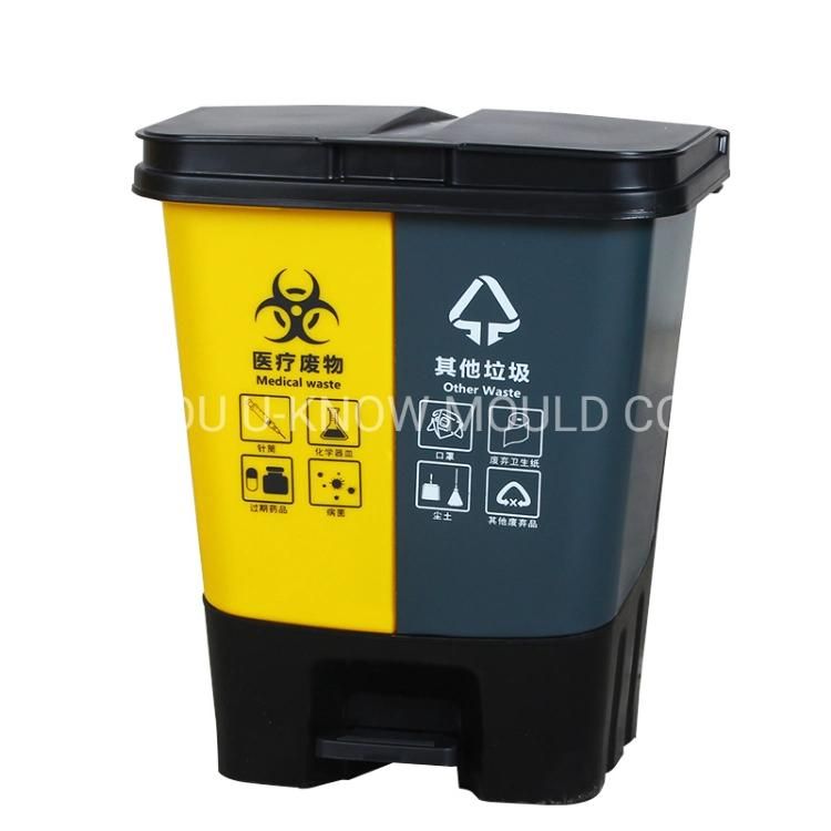 Plastic Sorting Waste Bin Injection Mould Plastic Sealed Foot Pedal Garbage Mold