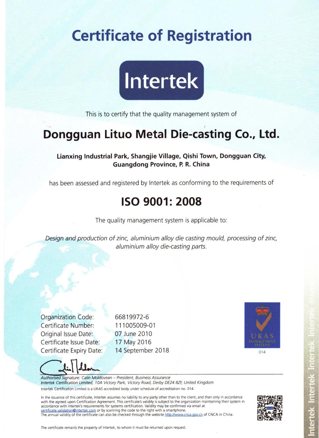 Die Casting Zinc Parts with SGS, ISO9001: 2008 Certificate