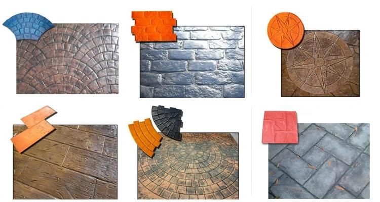 Rubber Mold Polyurethane Cement Silicone Stone Wall Brick Basketweave Concrete Stamp