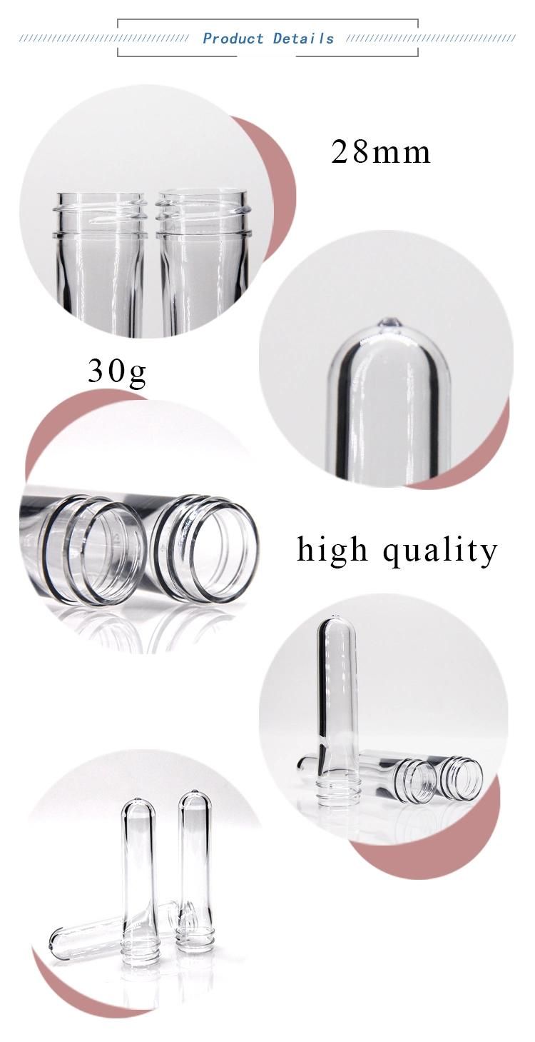 28mm 30.5g Pet Shampoo Bottle Preform Cosmetic Product Preform