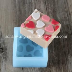 R0230 Sweet Hearts Soap Silicone Mold Square Shape