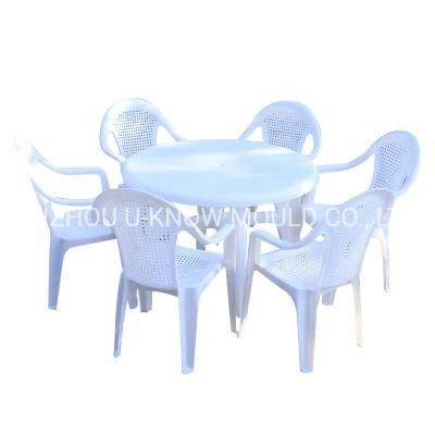 Outdoor Table Chairs Combination Injection Mould Plastic Furniture Mold