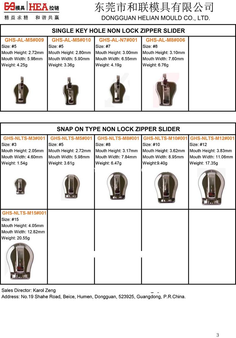 Pin Lock Zipper Head Mold for Nylon Coil Zipper