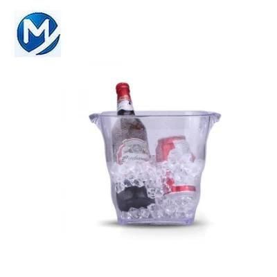 Transparent Plastic Ice Bucket of Beer and Wine Bottle