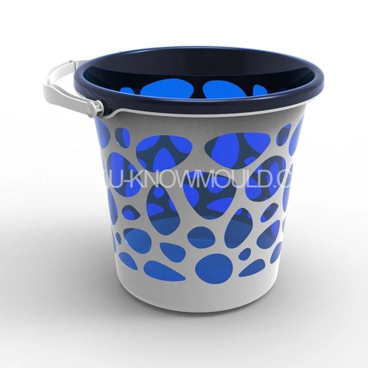Two Color Water Bucket with Handle Mould Plastic Bucket Mold