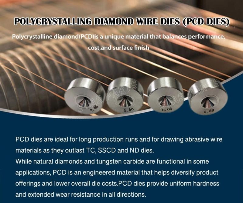 Wear Resistance PCD Wire Darwing Dies for Drawing Ferrous Metal Wire