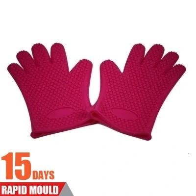 Colorful Party Tools Heat Resistant Kitchen Gloves Silicone Rubber BBQ Grill Fancy Oven ...