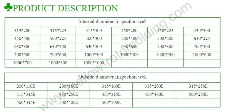 Rotomolding Plastic Inspection Well Chamber Channel Industrial Three Links Piping