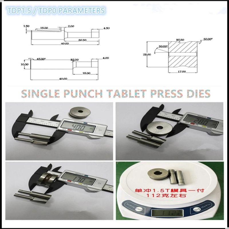 Single Punch Press Tdp0 Tdp1.5 Punching Die Stamping Mold Tablet Press Machine Die for Oral Tablets Making