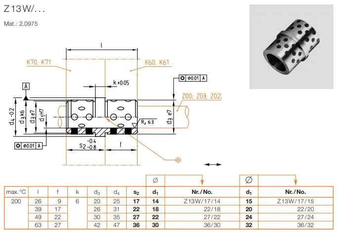 High Precision Quality Brass Parts Available Bush Oilless Spherical Plain Bearing