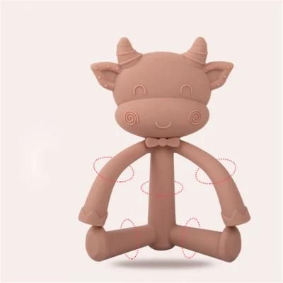 Customized Rubber Mould Making Chew Toy Cow Shaped Teething Toy Silicone Teether Baby ...