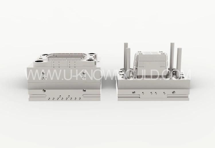 Supermarket Shopping Basket Injection Mould Hand Pull Basket with Wheels