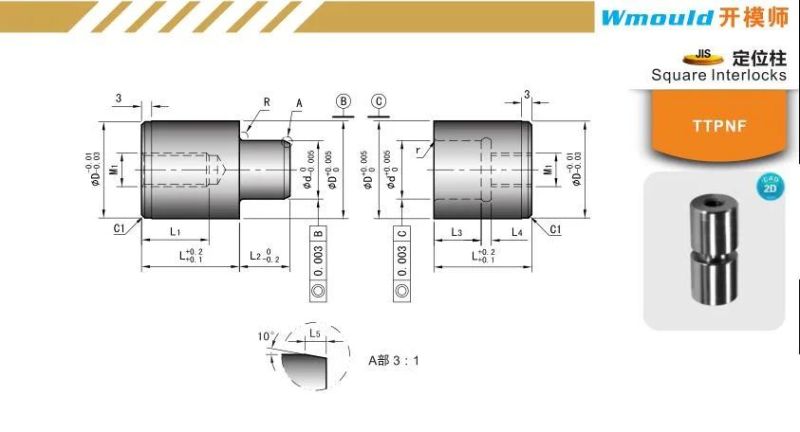 Ttpnf Plastic Tool and Mould Componentssquare Interlocks JIS Standard