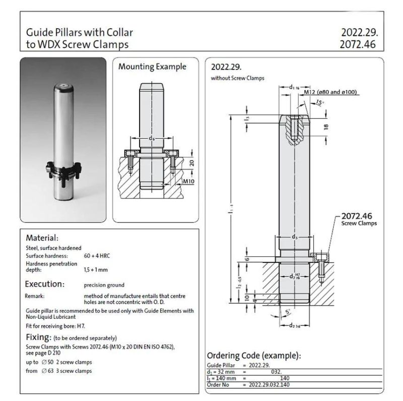 Sliding Guide Post Set Fibro Guide Pillar Post Guide Part