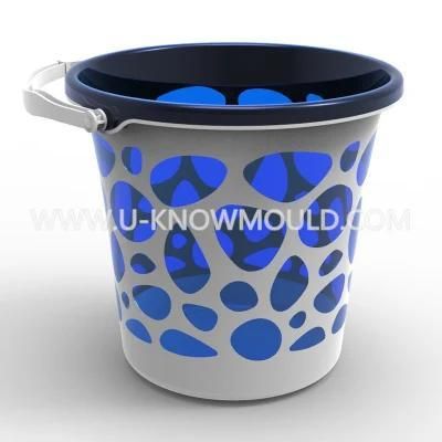 Kitchenware Double Colour Bucket Injection Mould Bucket Mold with Lid