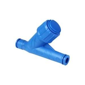 Blue Injection Moulded Plastic Components, Plastic Tube Fittings Insert Overmolding