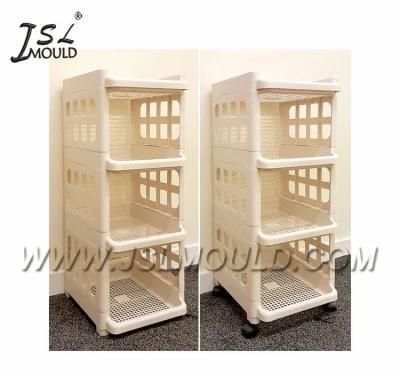 4 Tier Plastic Fruit Vegetable Kitchen Storage Rack Trolley Shelf Mould