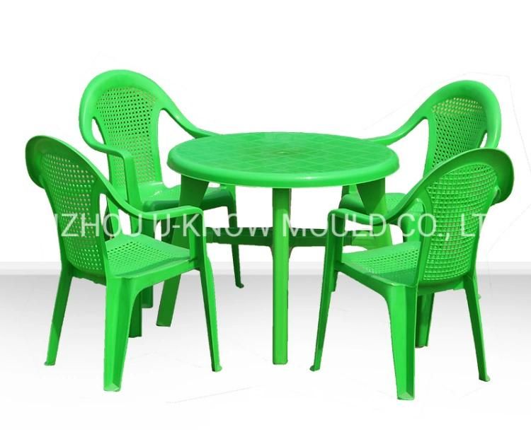 Outdoor Table Chairs Combination Injection Mould Plastic Furniture Mold