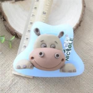 Blue Color Hippo Cartoon Shape Food Grade Silicone Molds Soft Silicon Push Molds for Baby ...