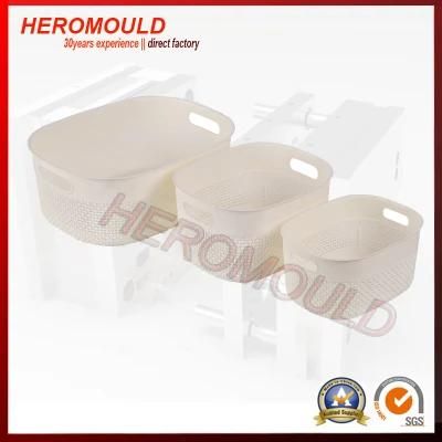 3PC Set Plastic Rattan Storage Basket Mould From Heromould