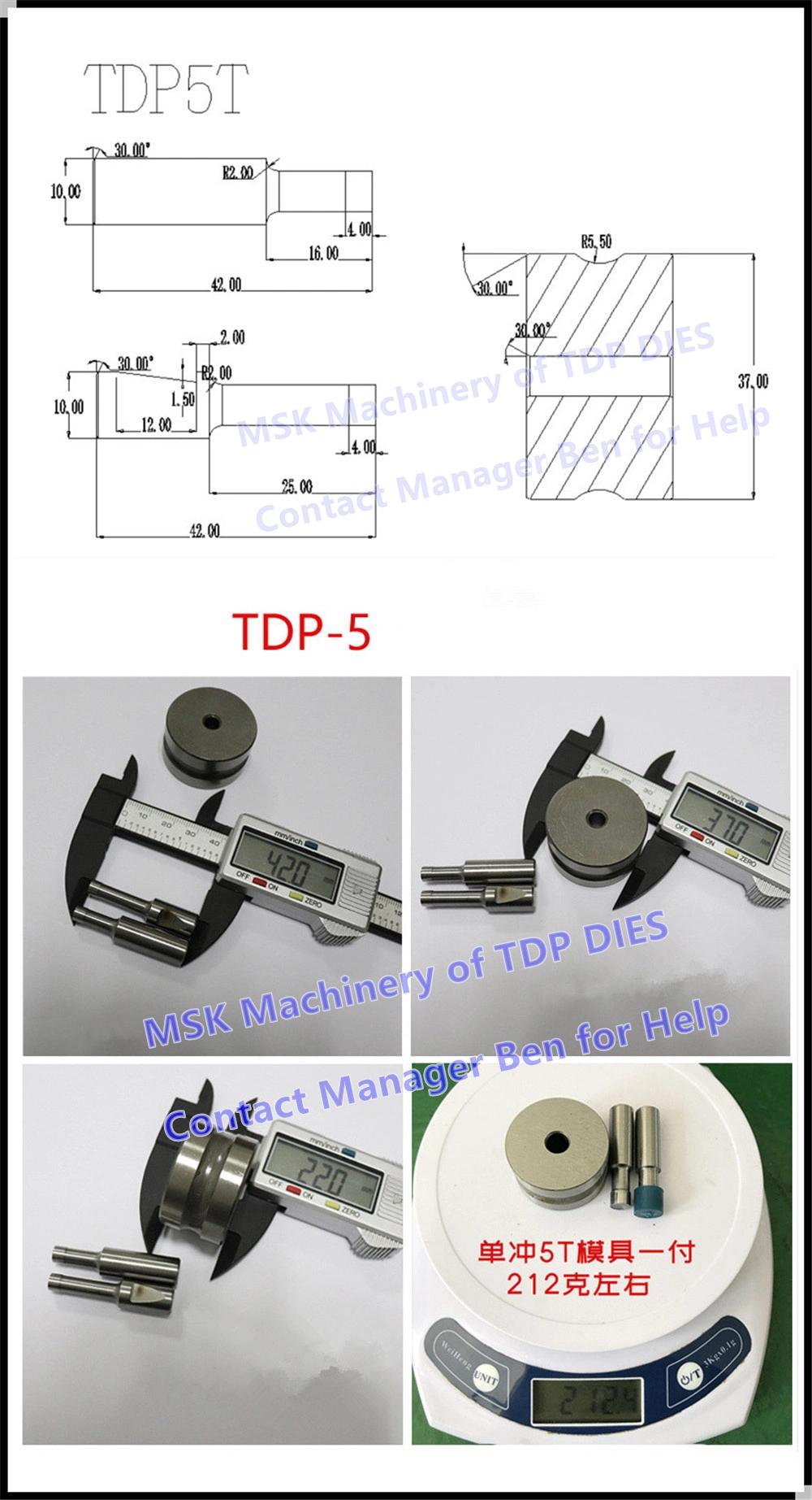 Punch and Die Tdp Single Punch Tdp-0, Tdp1.5, Tdp5, Tdp6 Pill Tablet Press Machine Tungsten Carbide Punching Mold Tool
