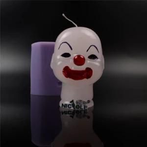 Halloween Baby Joker Doll Head Silicon Candle Molds for Wholesale
