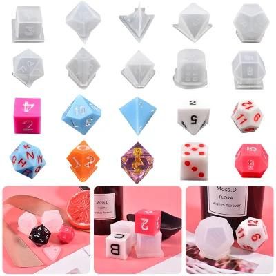 OEM Crystal Glue Resin Silicone Letters Numbers Game Dice Mold