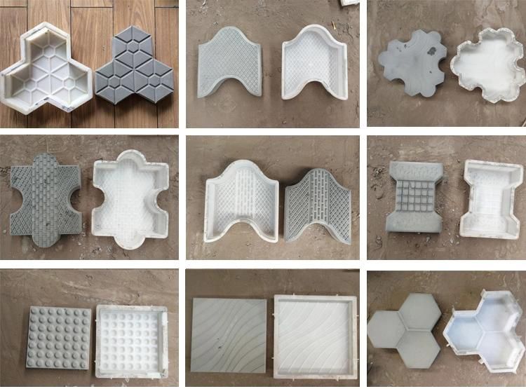 New Designs Plastic Paving Stone Interlock Concrete Paver Molds for Garden Decoration