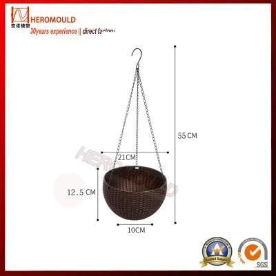 Plastic Injection Moulds Plastic Round Hanging Rattan Flowerpot Injection Mould Plastic ...