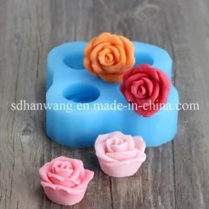 H0195 Multi-Cavity Silicone Soap Candle Mold 3D Flower Shape