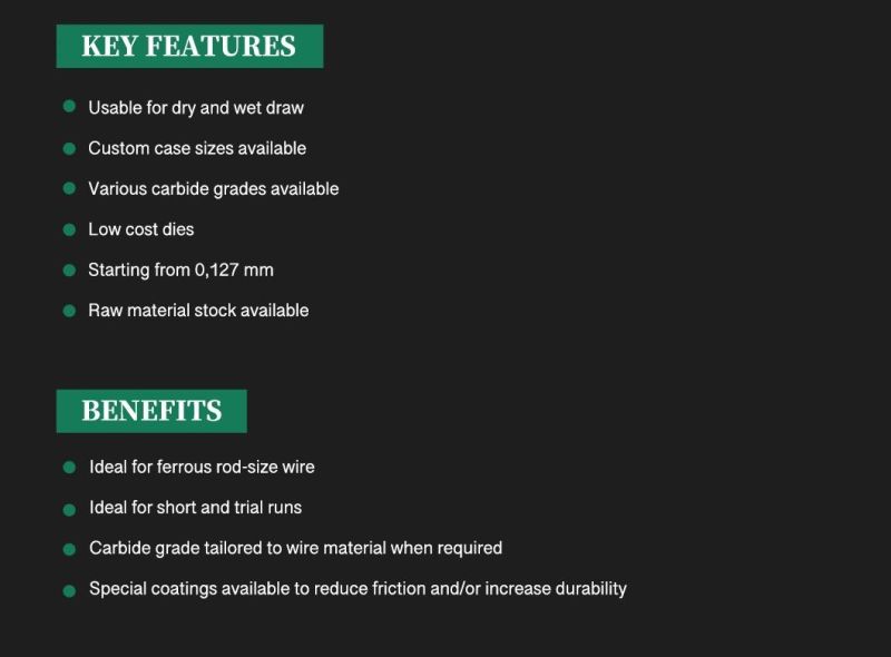 Excellent Performance Carbide Wire Drawing Dies Wire for Drawing Middle Carbon Wire